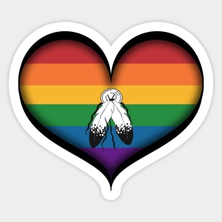 Large Vector Heart in Two Spirit Pride Flag Sticker